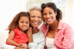 A Grandmother with her daughter and granddaughter